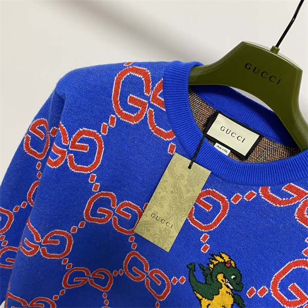 GUCCI スーパーコピー セーター ジャカード Dragon 龍 ggロゴ モノグラム 辰年新作 グッチ 