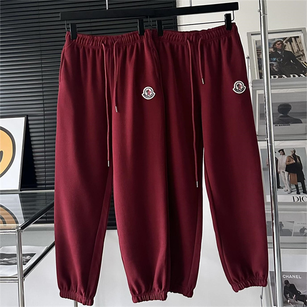 モンクレール コピー スウェットパンツ 裏起毛 クリスマス風 赤色 綿 MONCLER