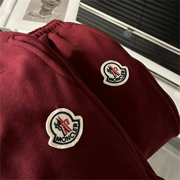 モンクレール コピー スウェットパンツ 裏起毛 クリスマス風 赤色 綿 MONCLER