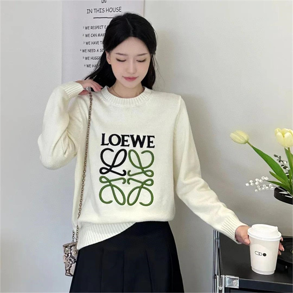 ロエベLOEWE コピー セーター アナグラム Anagram ロゴ 刺繡 ニット 2色 レディース 