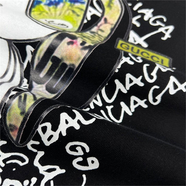 BALENCIAGA ｘ GUCC1 スーパーコピー Ｔシャツ コラボ ウサギ 落書き プリント 純綿生地