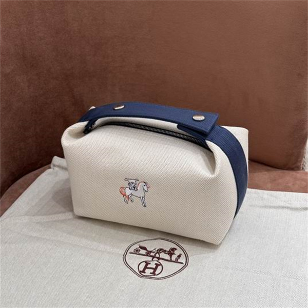 エルメス HERMES 偽物 ミニバッグ H ファブリックポーチ ブリッドアブラック ガブリオルGM 