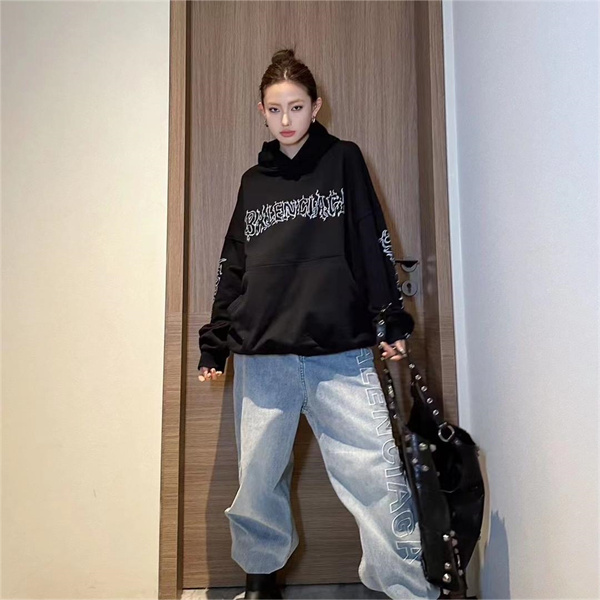 BALENCIAGA スーパーコピー パーカー DIY Metal Outline オーバーサイズ マフポケット 火 バレンシアガ