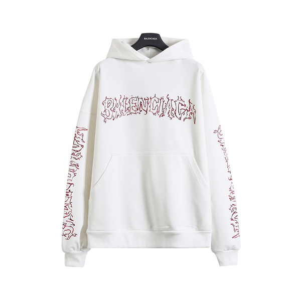 BALENCIAGA スーパーコピー パーカー DIY Metal Outline オーバーサイズ マフポケット 火 バレンシアガ