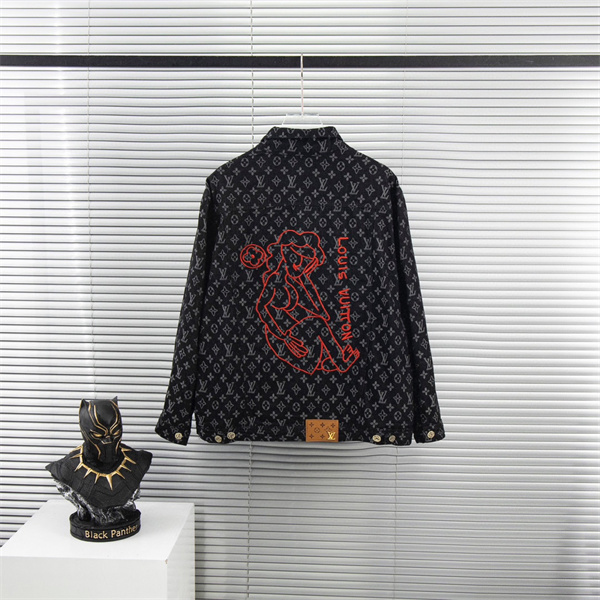 ルイヴィトン 偽物 ジャケット モノグラム 柄 プリント 刺繡 レディー ユニセックス LOUIS VUITTON