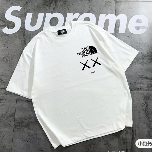 Xx Kaws X ザノースフェイス スーパーコピー Tシャツ 純綿素材 オーバーサイズ THE NORTH FACE