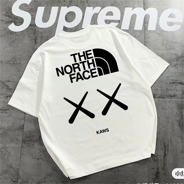 Xx Kaws X ザノースフェイス スーパーコピー Tシャツ 純綿素材 オーバーサイズ THE NORTH FACE