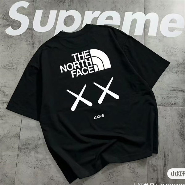 Xx Kaws X ザノースフェイス スーパーコピー Tシャツ 純綿素材 オーバーサイズ THE NORTH FACE