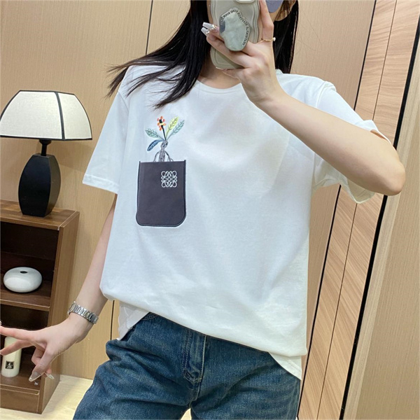 スナ・フジタ×LOEWE スーパーコピー Tシャツ コラボ Suna Fujita 綿 ロエベ