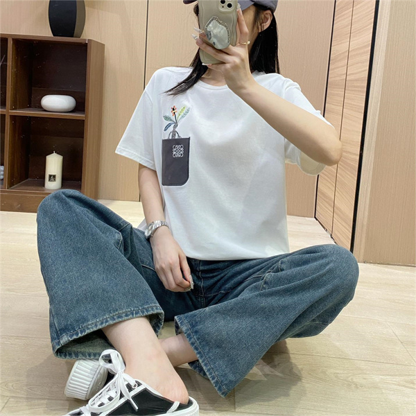 スナ・フジタ×LOEWE スーパーコピー Tシャツ コラボ Suna Fujita 綿 ロエベ