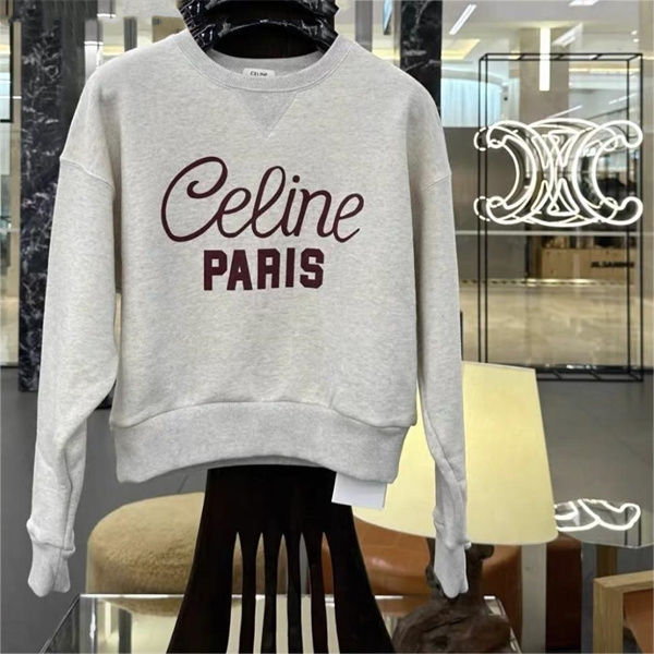 CELINE スーパーコピー トレーナー 純綿生地 ロゴ 柄 プリント オーバーサイズ セリーヌ