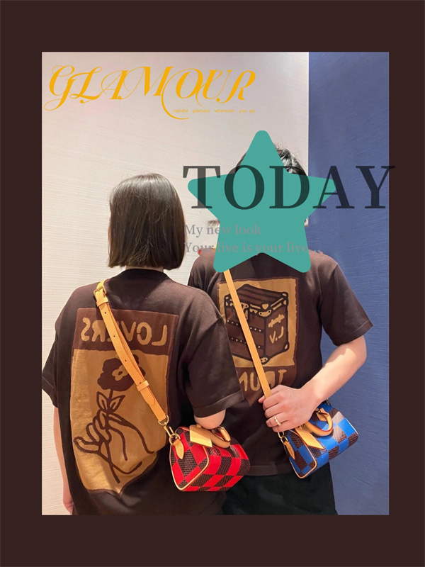 24SS LOUIS VUITTON スーパーコピー Ｔシャツ トランク模様 ロゴ プリント ルイヴィトン