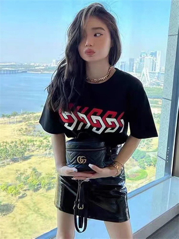  GUCCI スーパーコピー ミラー プリント 2色 コットン 通気性 カジュアルスタイル