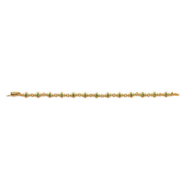 クロムハーツ スーパーコピー ブレスレット Tiny E シリーズ 22K ロゴ エメラルド CHROME HEARTS