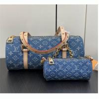M46830 LOUIS VUITTON コピー ハンドバッグ Remix Papillon デニムブルー ルイヴィトン