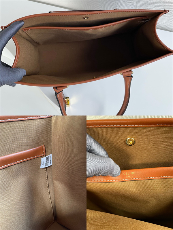 CELINE コピー トートバッグ CABAS シリーズ 牛革 トリオンフ ロゴ 収納力 機能 セリーヌ