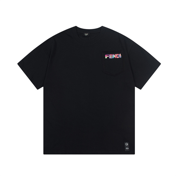 フェンディ 偽物 Ｔシャツ カラフル タオルロゴ 刺繡 レトロ 3色 FENDI