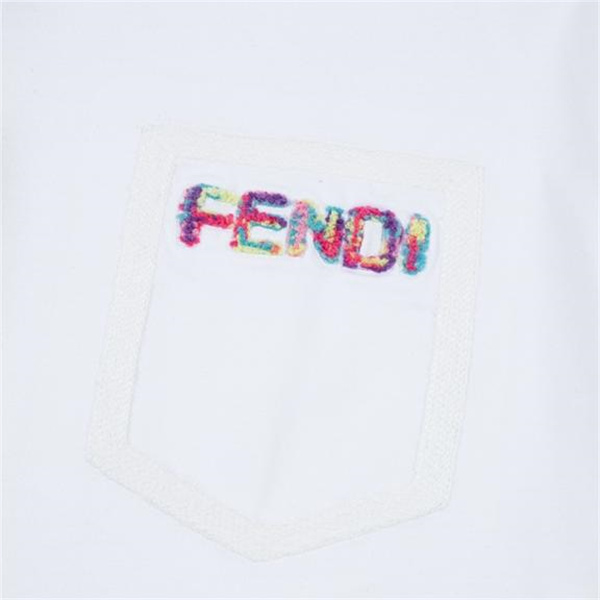 フェンディ 偽物 Ｔシャツ カラフル タオルロゴ 刺繡 レトロ 3色 FENDI