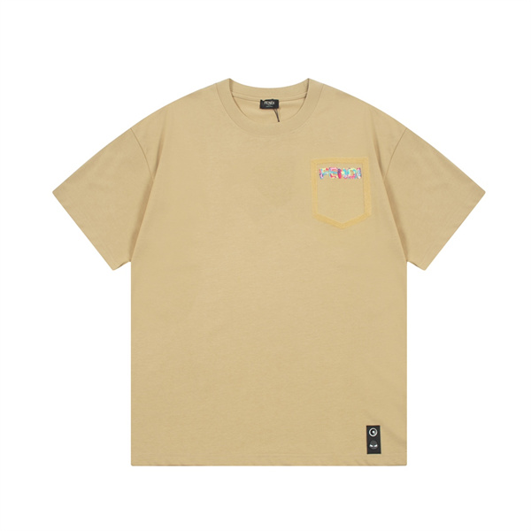 フェンディ 偽物 Ｔシャツ カラフル タオルロゴ 刺繡 レトロ 3色 FENDI