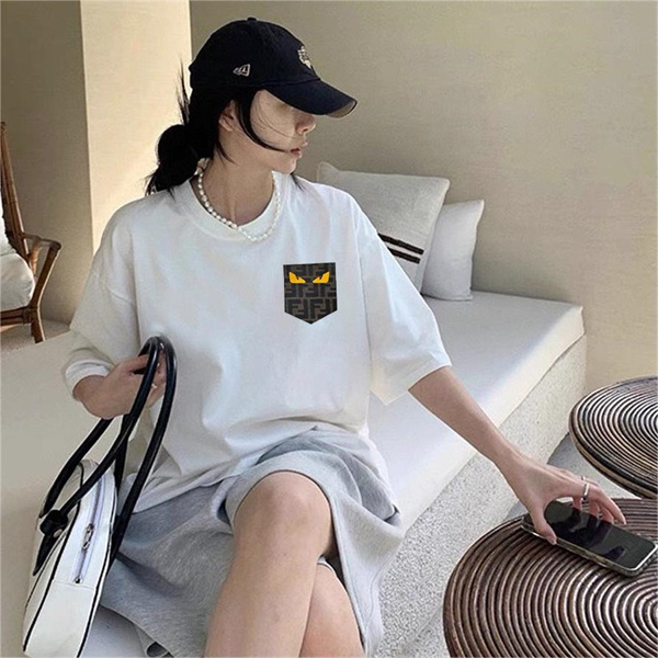 フェンディ スーパーコピー Ｔシャツ 貼り付け ロゴ ポケット FENDI 