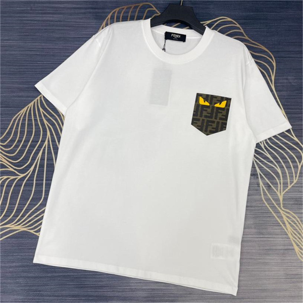 フェンディ スーパーコピー Ｔシャツ 貼り付け ロゴ ポケット FENDI 