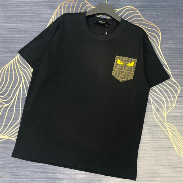 フェンディ スーパーコピー Ｔシャツ 貼り付け ロゴ ポケット FENDI 