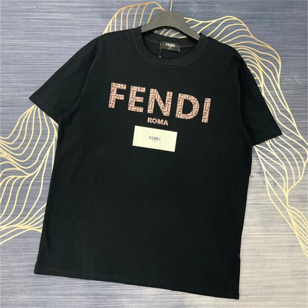 FENDI 偽物 Ｔシャツ ロゴ プリント 100%コットン ユニセックス 2色 フェンディ