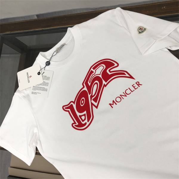 モンクレール コピー Ｔシャツ ロゴ 波形フォント プリント 100%コットン MONCLER