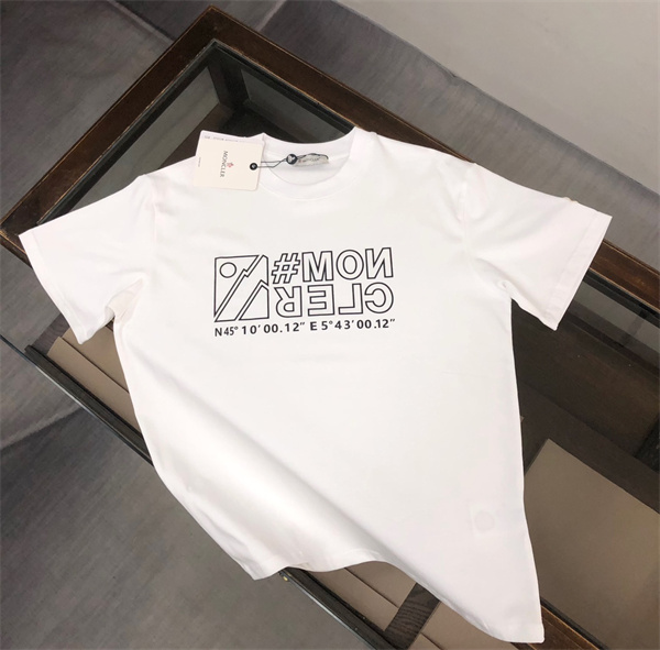MONCLER コピー Ｔシャツ ロゴ プリント 100%コットン ユニセックス モンクレール 