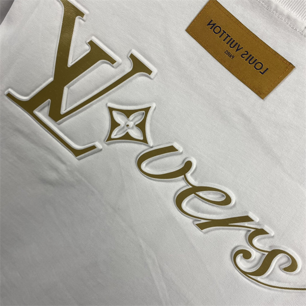LOUIS VUITTON コピー Ｔシャツ エンボス加工 ロゴ ユニセックス 純綿生地 ルイヴィトン