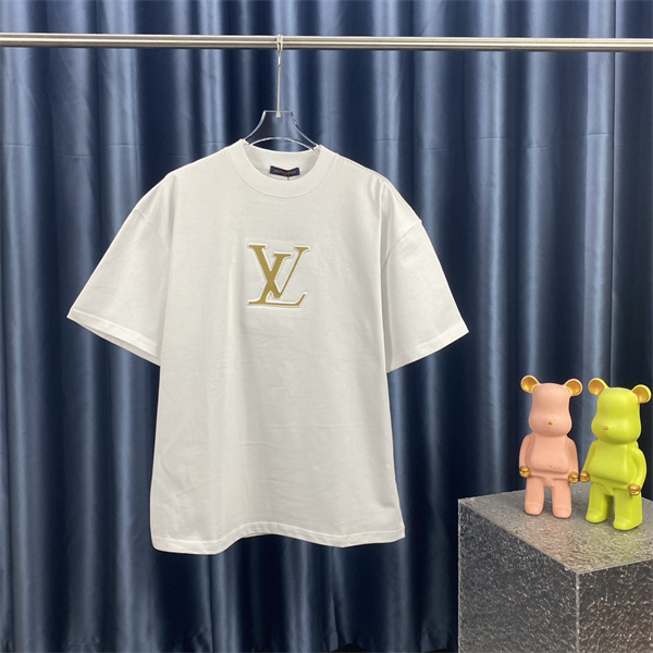 LOUIS VUITTON コピー Ｔシャツ エンボス加工 ロゴ ユニセックス 純綿生地 ルイヴィトン