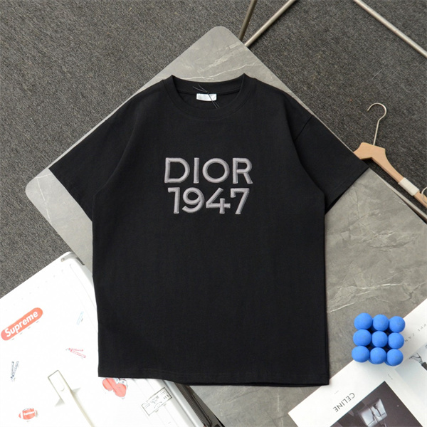 DIOR スーパーコピー Ｔシャツ 刺繡 ロゴ カジュアル クールネック ユニセックス ディオール 