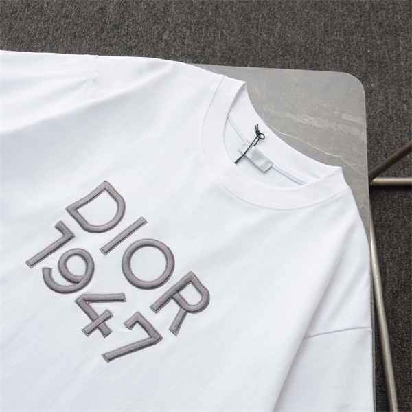 DIOR スーパーコピー Ｔシャツ 刺繡 ロゴ カジュアル クールネック ユニセックス ディオール 