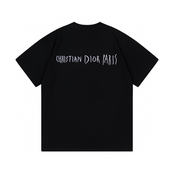 ディオール 偽物 Ｔシャツ 刺繡 ロゴ レトロ感 純綿生地 ユニセックス 2色 DIOR