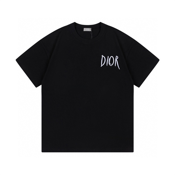 ディオール 偽物 Ｔシャツ 刺繡 ロゴ レトロ感 純綿生地 ユニセックス 2色 DIOR