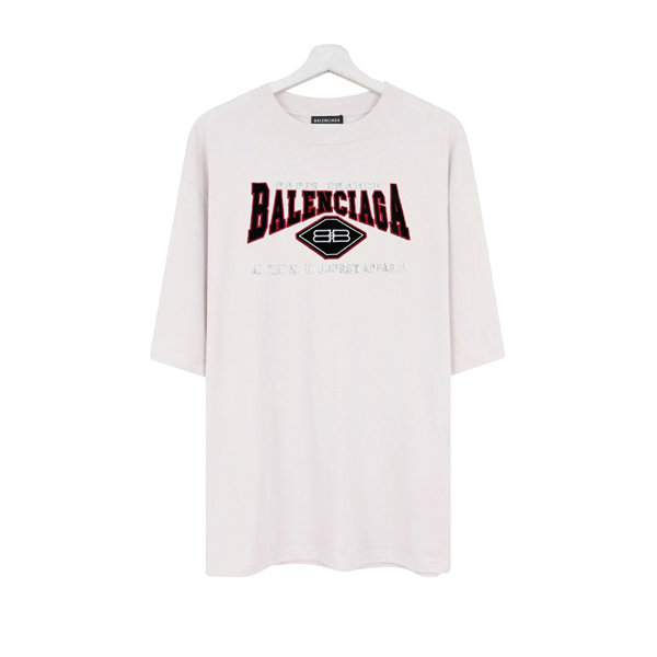 BALENCIAGA スーパーコピー Ｔシャツ クルーネック 半袖 刺繡 ロゴ グレー バレンシアガ 