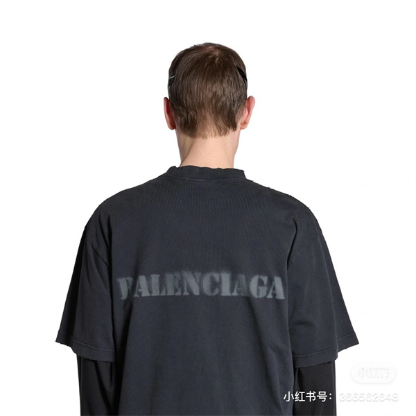 バレンシアガ スーパーコピー Ｔシャツ 定番 ロゴ プリント 綿 BALENCIAGA 