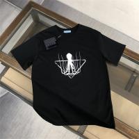 PRADA コピー Ｔシャツ ロゴ プリント たこ 墨の絵 三角 2色 プラダ