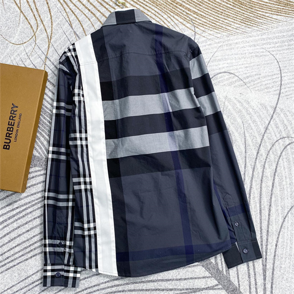 バーバリー スーパーコピー シャツ ロゴプリント パッチワーク チェック コットン BURBERRY