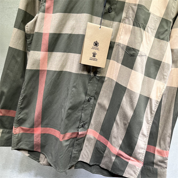 BURBERRY コピー シャツ シルエット チェック コットン 弾力性 バーバリー
