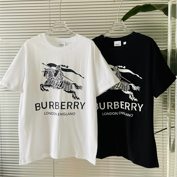BURBERRY コピー Tシャツ 馬術騎士 ロゴ プリント コーデ 着心地良い 2色 バーバリー