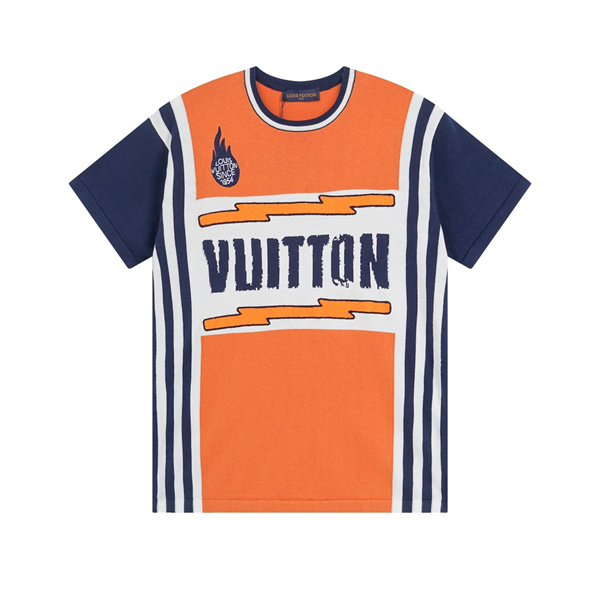 LOUIS VUITTON コピー Ｔシャツ 綿 ニット 炎のデザイン ユニセックス ルイヴィトン
