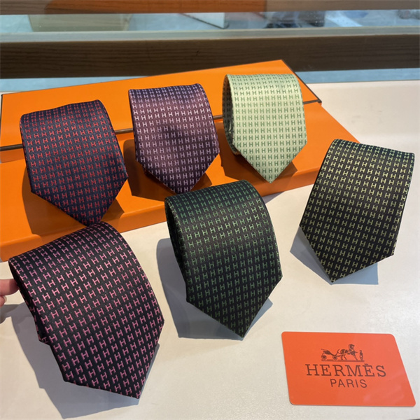 HERMES スーパーコピー ネクタイ Hロゴ 100%シルク 高級感 紫色系と緑色系 エルメス