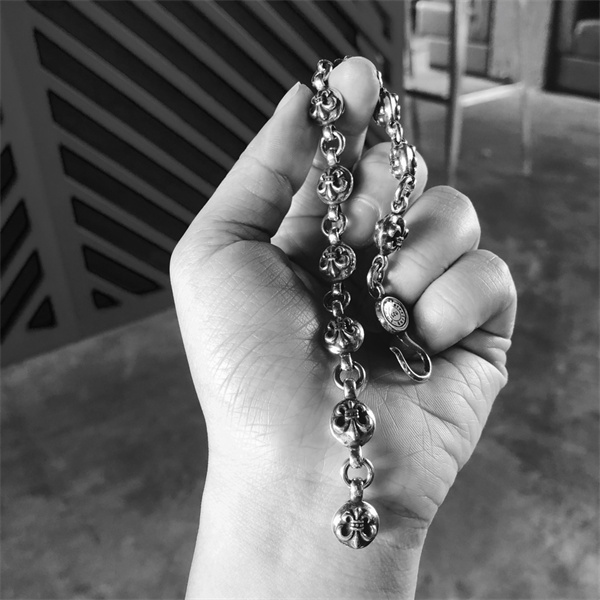 クロムハーツ コピー ブレスレット シルバー クロスボール 繋げ フリーサイズ CHROME HEARTS 