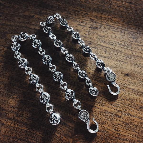 クロムハーツ コピー ブレスレット シルバー クロスボール 繋げ フリーサイズ CHROME HEARTS 