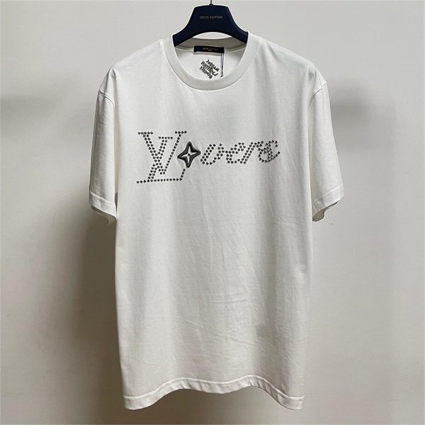 LOUIS VUITTON スーパーコピー Ｔシャツ 純綿素材 オーバーサイズ ラインストーン ゆったり ルイヴィトン