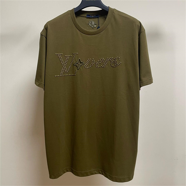 LOUIS VUITTON スーパーコピー Ｔシャツ 純綿素材 オーバーサイズ ラインストーン ゆったり ルイヴィトン