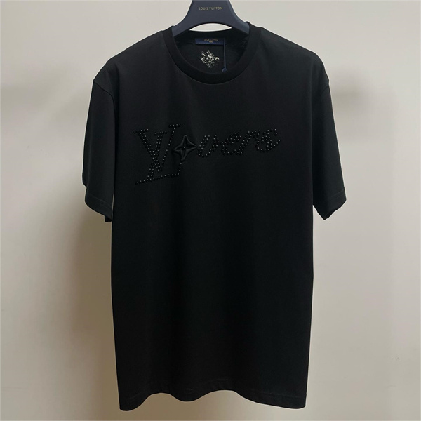 LOUIS VUITTON スーパーコピー Ｔシャツ 純綿素材 オーバーサイズ ラインストーン ゆったり ルイヴィトン