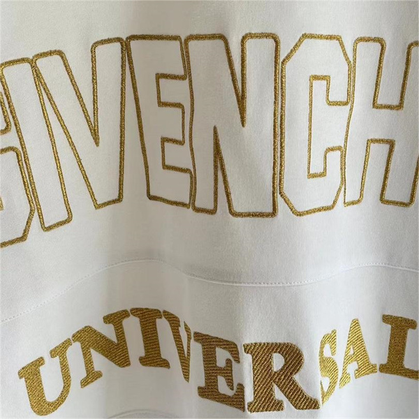 GIVENCHY スーパーコピー Tシャツ ゴールドライン ロゴ 刺繡 綿 ジバンシィ