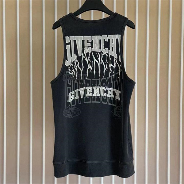 ジバンシィ 偽物 タンクトップ イナズマ ロゴ 刺繡 水洗い処理 レトロ 高品質 GIVENCHY